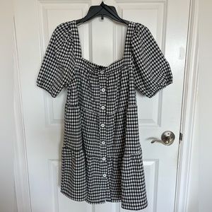 black/white gingham zara dress
